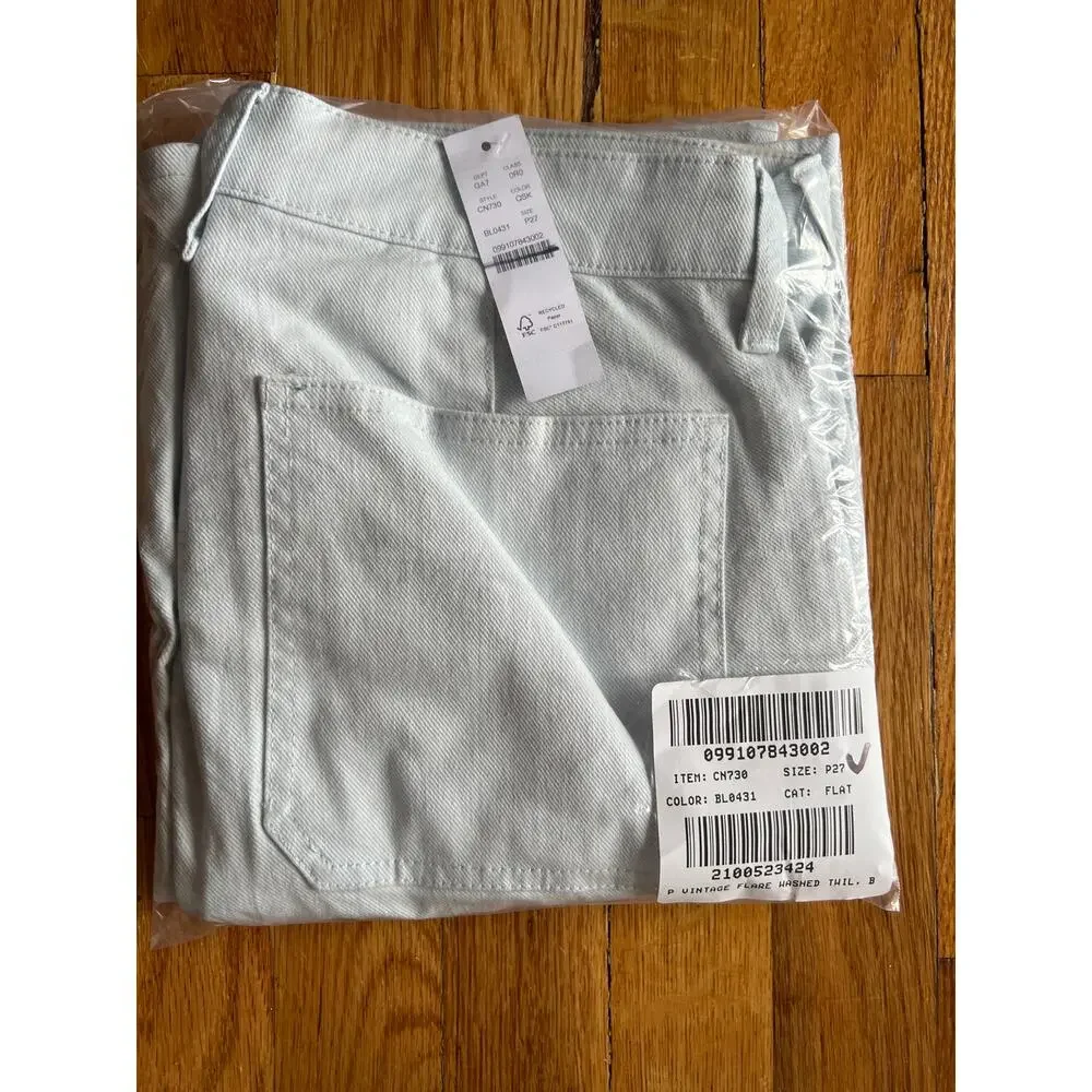 J. Crew Vintage flare pant in washed twill Quiet Sky NWT size 27P